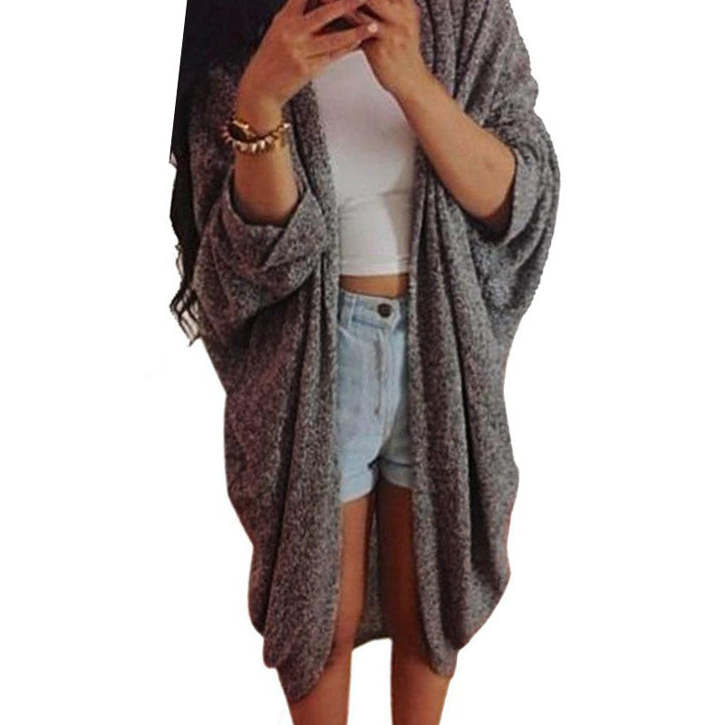 Spring Women Three Quarter Sleeve Knitted Cardigan Lady Outerwear Casual Coat Cardigan Jacket Plus Size