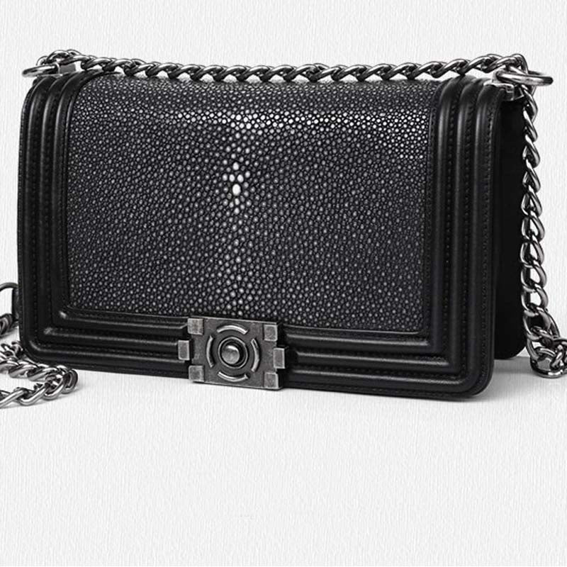Gete new import pearl skin female bag chain bag leather single shoulder bag inclined lady small perfume women bag