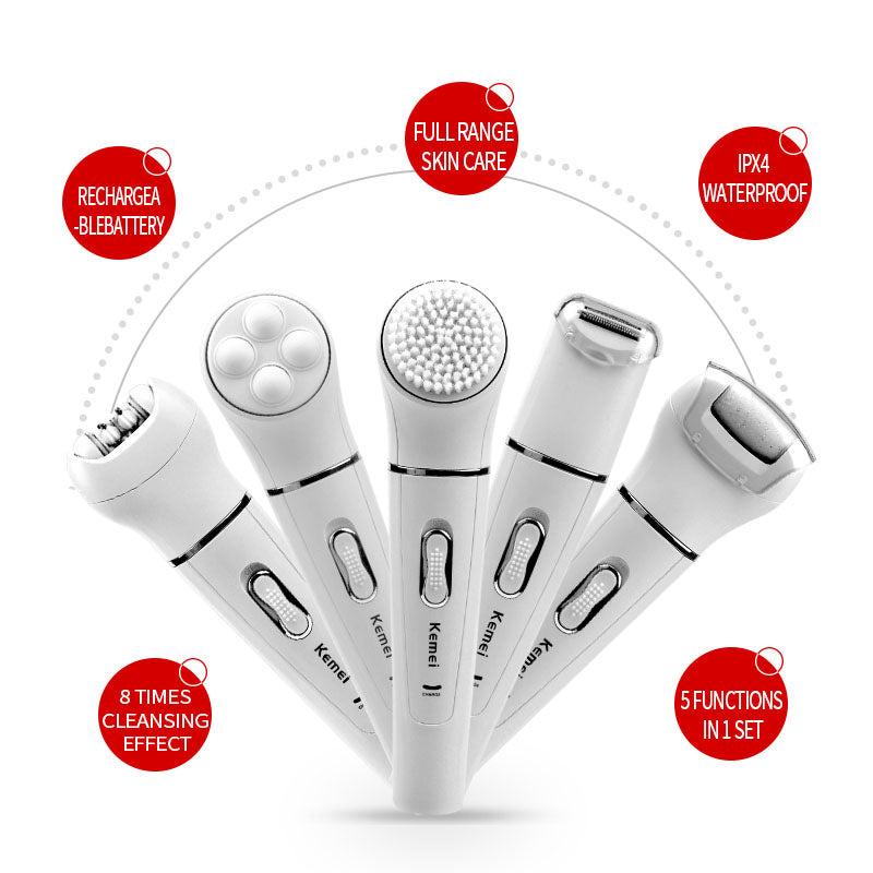 5 in1 Women Epilator electric face remover hair removal facial depilation epilation female depilatory razor lady shaver 2017 new