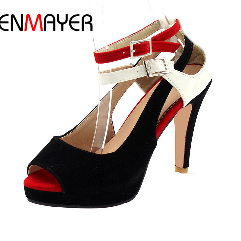 ENMAYER Summer Big Size 2017 New High Quality Fashion Women's Pumps Shoes Lady High Heels Ladies Pumps Woman Dress Shoes