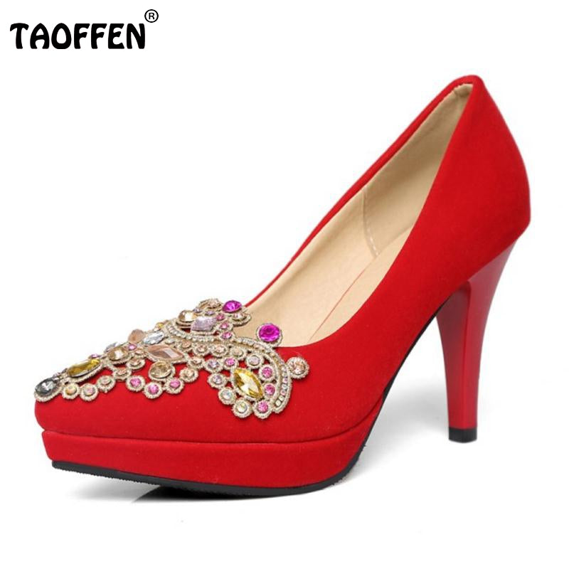 Ladies High Heel Shoes Women Platform Pointed Toe Thin High Heeled Pumps Rninestone Sexy Party Wedding High Heels Footwears