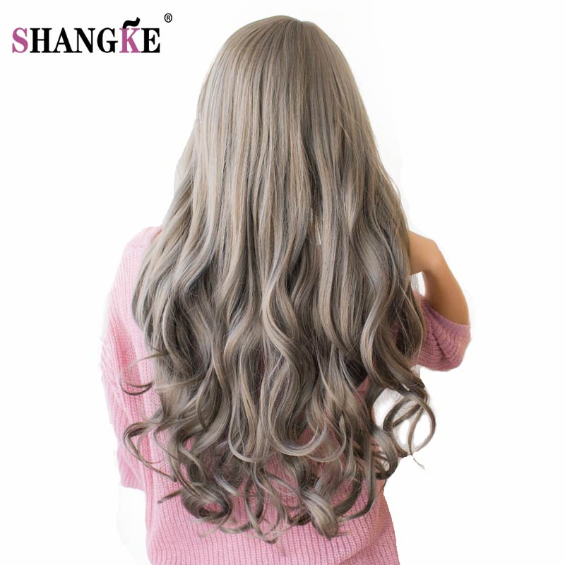 SHANGKE 26'' Long Wavy Colored Hair Wigs Heat Resistant Synthetic Wigs For Black White Women Natural Female Hair Pieces 7 Colors