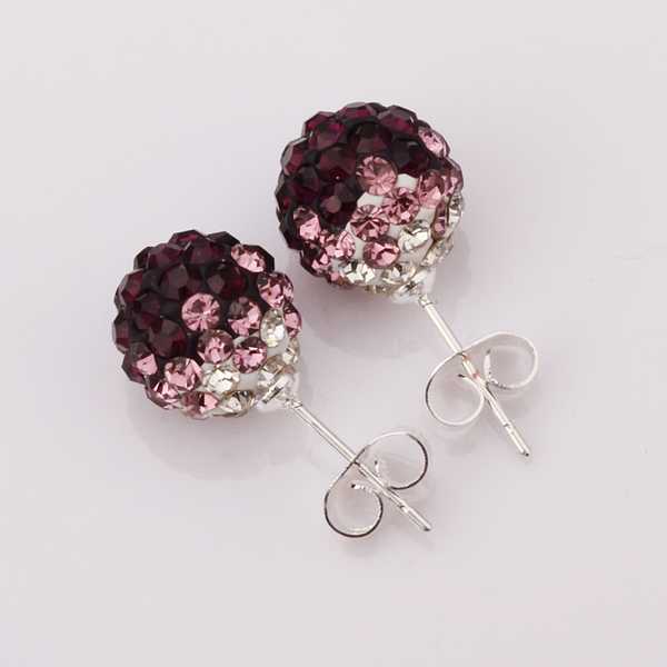 Shamballa fashion jewelry black round crystal stud cuff Earrings