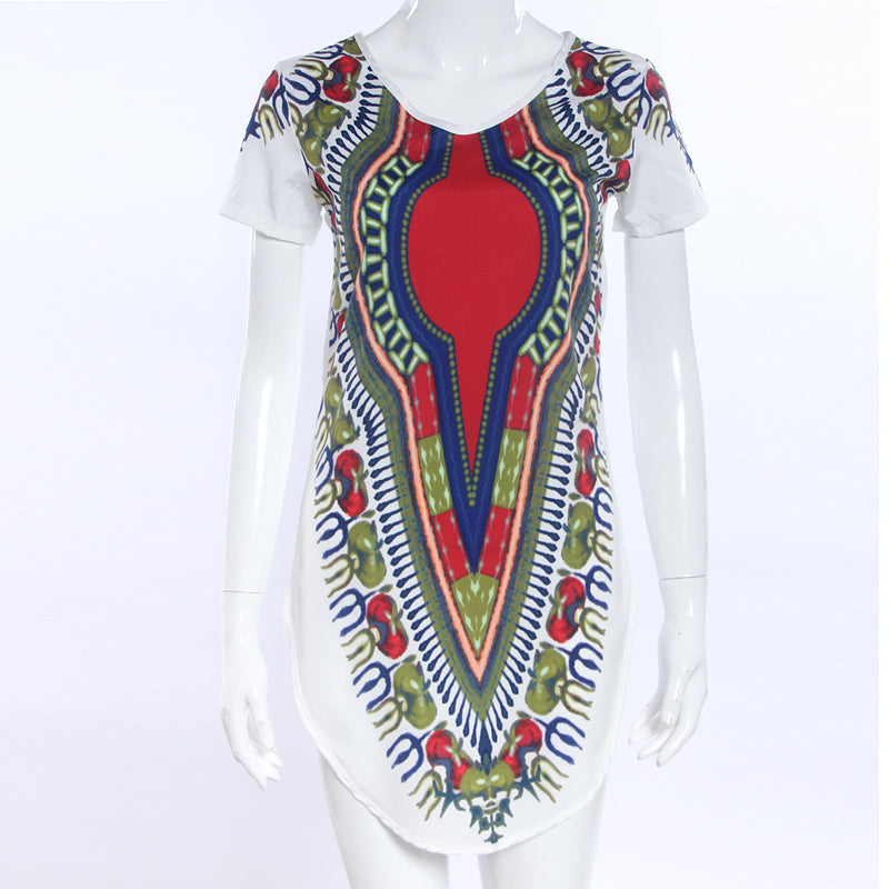 T-shirt hedging mini classical color printing loose short-sleeved