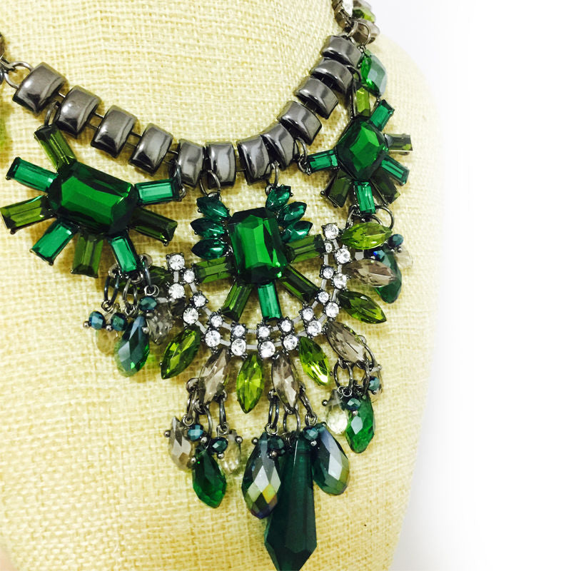 GREEN necklace jewelry Crystal choker Necklace for women jewelry