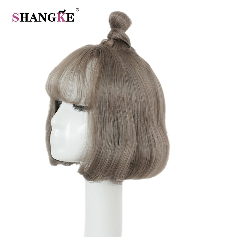 SHANGKE Short Bob Hair Wigs Women Heat Resistant Synthetic Wigs For Black Women Natural Fake Hair Pieces