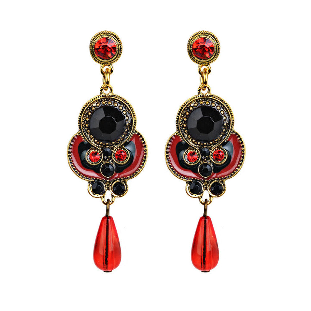1 Pair New fashion design Elegant Women Fashion Rhinestone Ear Earrings Crystal Chain popular VINTAGE EARRINGS #30