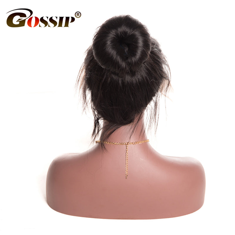 Gossip Hair Lace Front Human Hair Wigs For Black Women Malaysian Silky Straight Hair Wigs Natural Black Swiss Lace Wig Non Remy