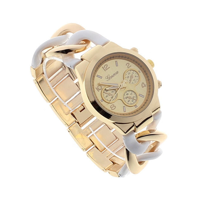 Elegant Jeans Chain Stainless Steel Bracelet Watch Geneva Watches Women Quartz