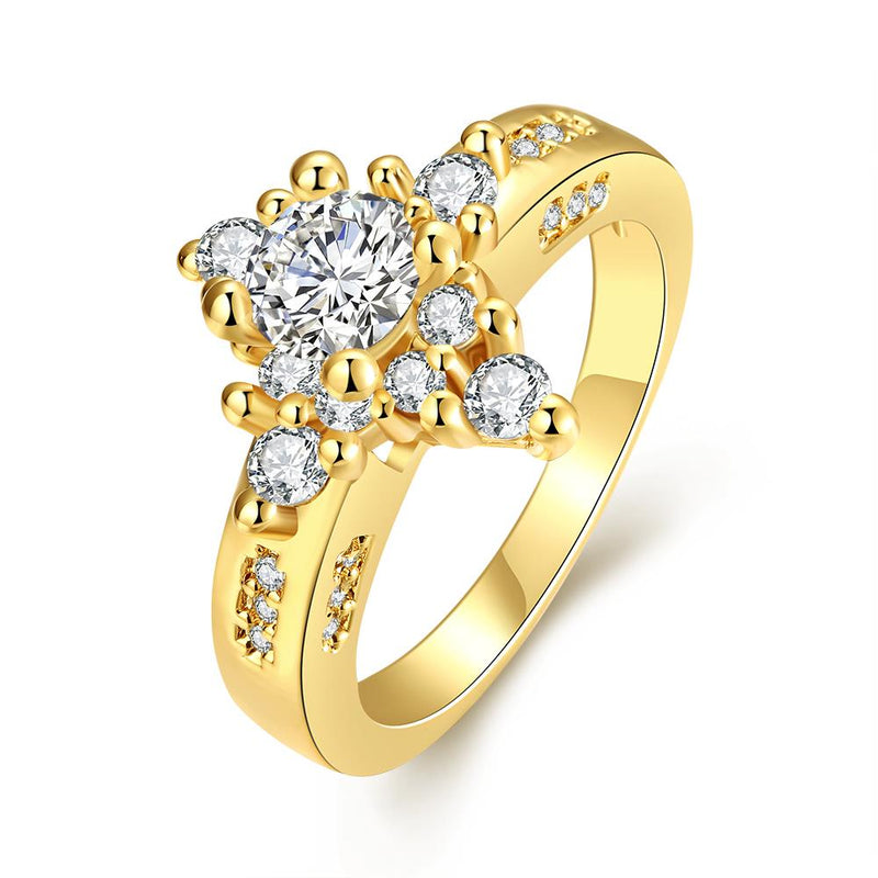 gold color engagement ring insets Prismatic anel wedding jewelry SKGR052