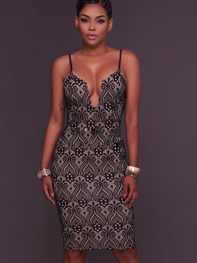 V Neck Strappy Women's Sexy Dress