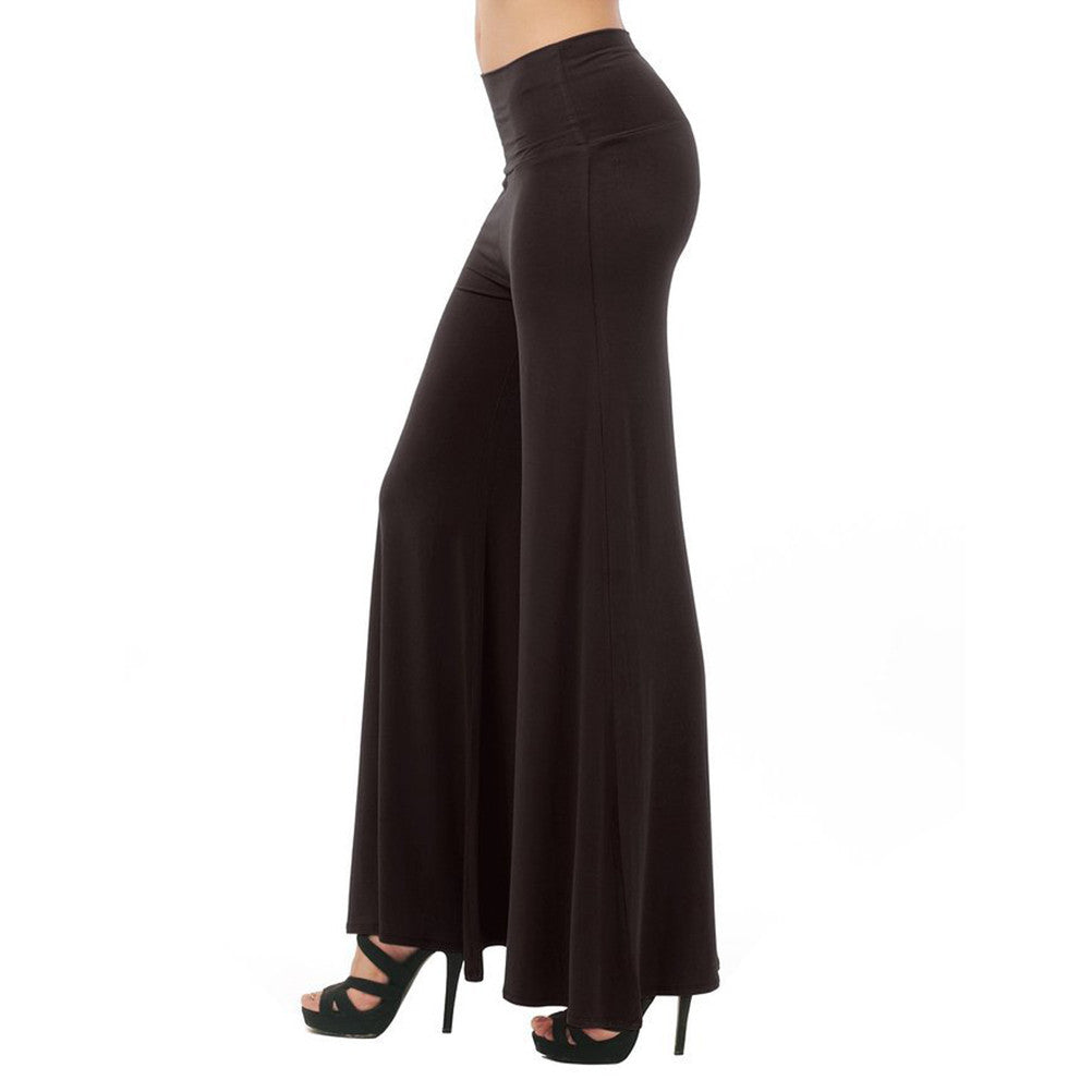 Women's Fashion Casual Loose Trousers Flared Wide Leg High Waist Pants