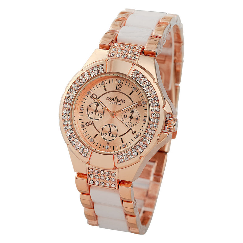 Contena Geneva Women Rhinestone Watches Crystal Ladies Quartz Diamond Watches