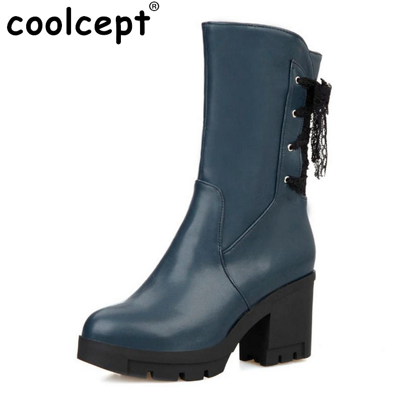 Women High Heel Half Boots Autumn Winter Ladies Warm Boot Pionted Toe Bowtie Botas Sexy Footwear Heels Shoes Size 34-41
