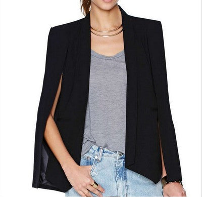 European and American style cape irregular small suit women's color cape lady suit jacket