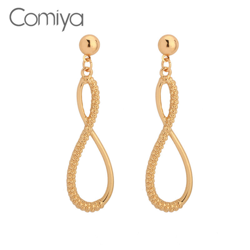 Gold Color Long Zinc Alloy Vintage Earrings