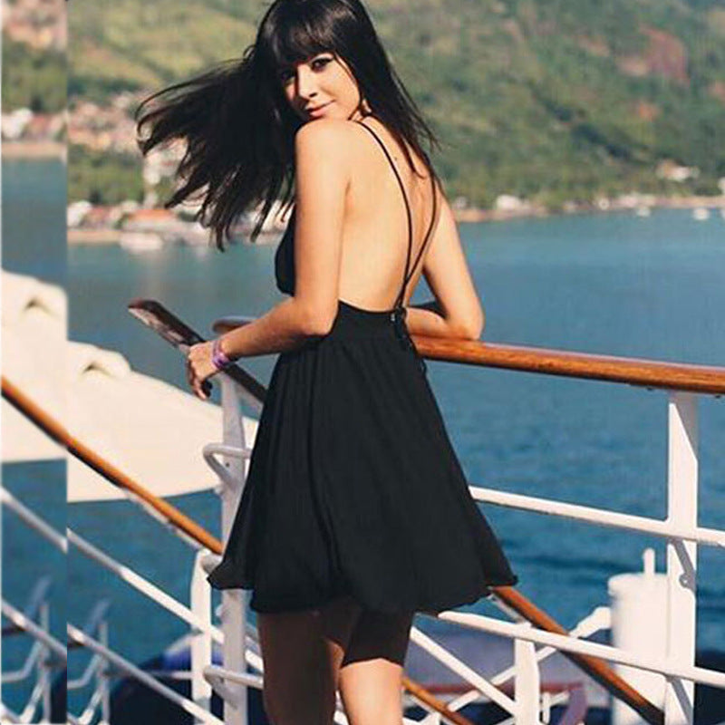 Winter Sexy Backless Large Swing dress