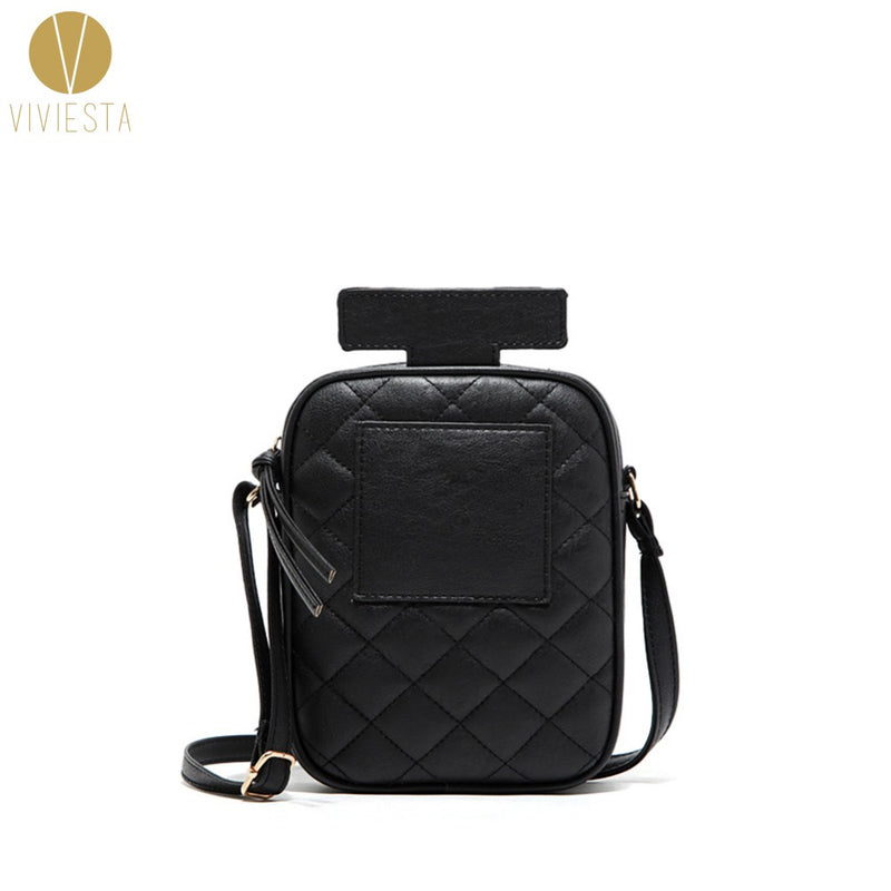 PERFUME BOTTLE CROSSBODY BAG - Women's Girls Fun Cute Retro Vintage Street Fashion Quilting Quilted Day Clutch Bag Purse Handbag