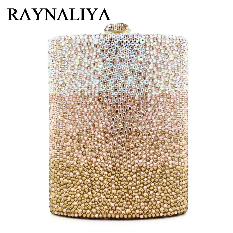 Women Diamond Wedding Party Wine Pot Clutches Hadnbag Perfume Bottle Crystal Evening Clutch Purse Gold Bag ZH-A0143