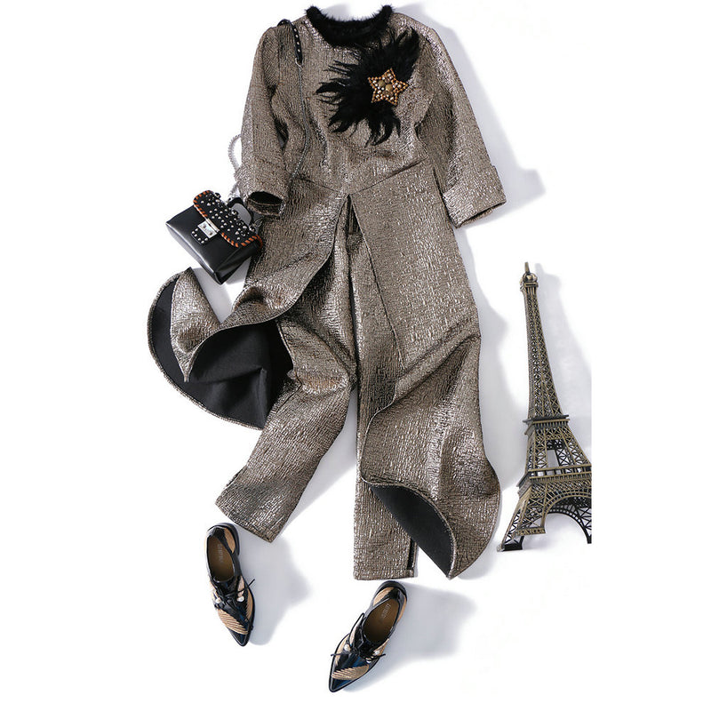 Women's Set Personality lengthened blouse Women Two Piece pants Set Ladies irregular female long sleeved suit