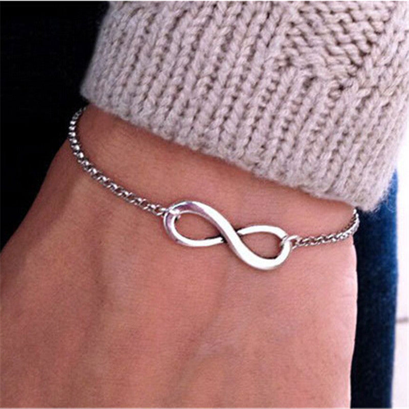 Hot New 2017 Bijoux Fashion Vintage Infinity 8 Bracelet For Women Bracelets Gift Wholesale Bangles Men Jewelry