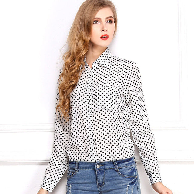 CD29 White Black Long Sleeve Women's Blouses&Shirts Kiss Red Lip Print Casual Tops Loose Plus Size Lady Button Leopard Blusas