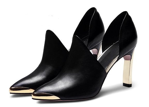 women real genuine leather stiletto pointed toe high heel shoes brand sexy fashion pumps ladies heeled shoes size 34-39 R6089