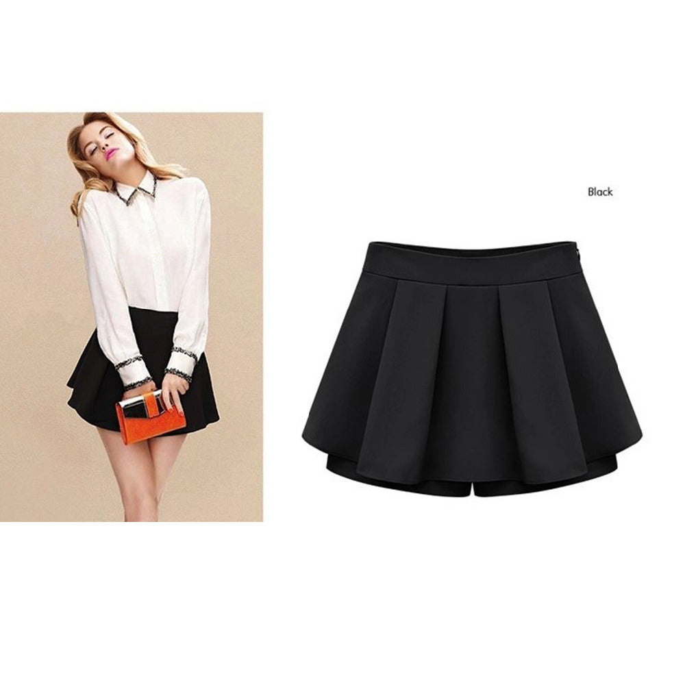 wild Slim pleated shorts culottes candy-colored chiffon skirts