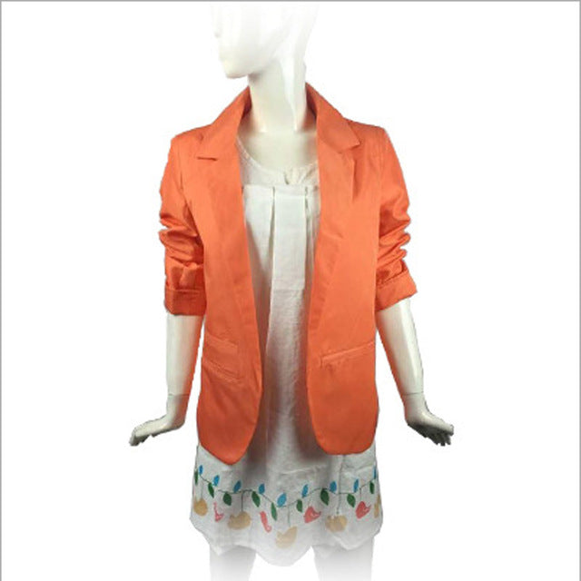 Small candy-colored suit jacket sleeve without deduction women curling female suit