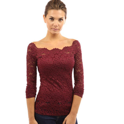 Collar long-sleeved lace shirt bottoming shirt Slim Hitz Europe