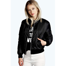 European and American fashion solid color zipper female jacket