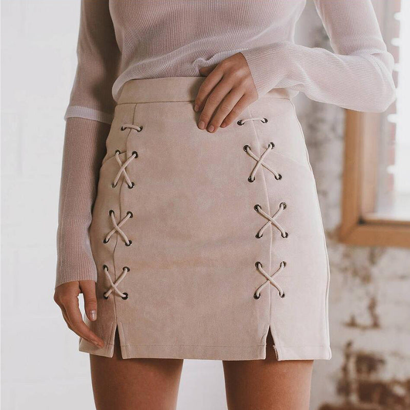 Quality suede bag hip skirt and body bandage