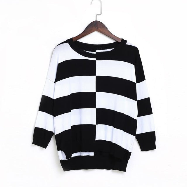 European Style  Stripes Thin Knitting Sweater IV-1017