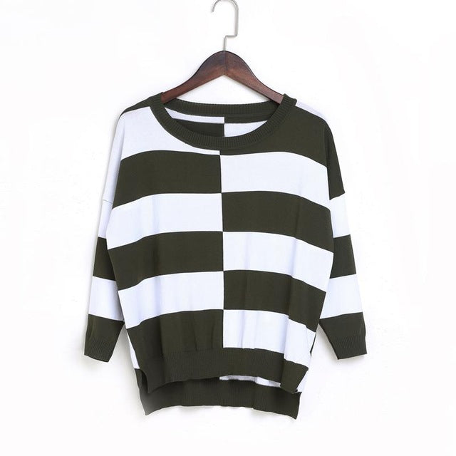 European Style  Stripes Thin Knitting Sweater IV-1017