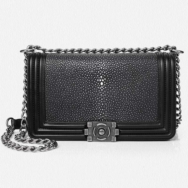 Gete new import pearl skin female bag chain bag leather single shoulder bag inclined  lady small perfume women bag