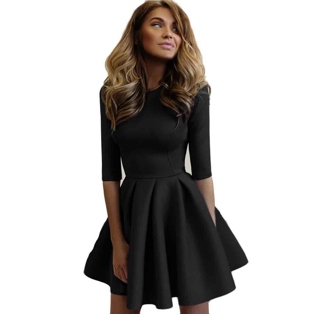 Fashion Sexy Women Ladies Three Quarter Sleeve Slim Bodycon Elegant Bandage Club Party Ball Gown Dresses