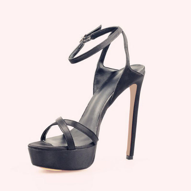 Size 35-42 Women's High Heel Sandals Brand Quality Platform Thin Heels Shoes Ladies Fashion Summer Gladiator Sandals R08746