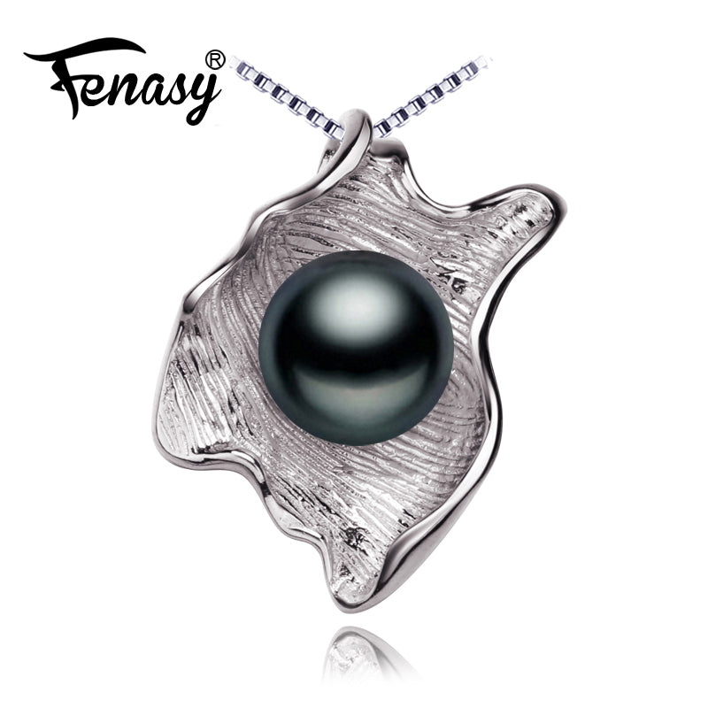 FENASY natural Freshwater Pearl bohemian black FIne pearl jewelry bijoux femme pendant women pearl necklaces