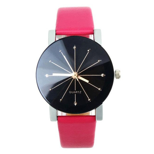 GENVIVIA 2017 Fashion Bijoux Women 1PC Women Quartz Dial Clock Leather Wrist Watch Round Case relogio feminino women watches