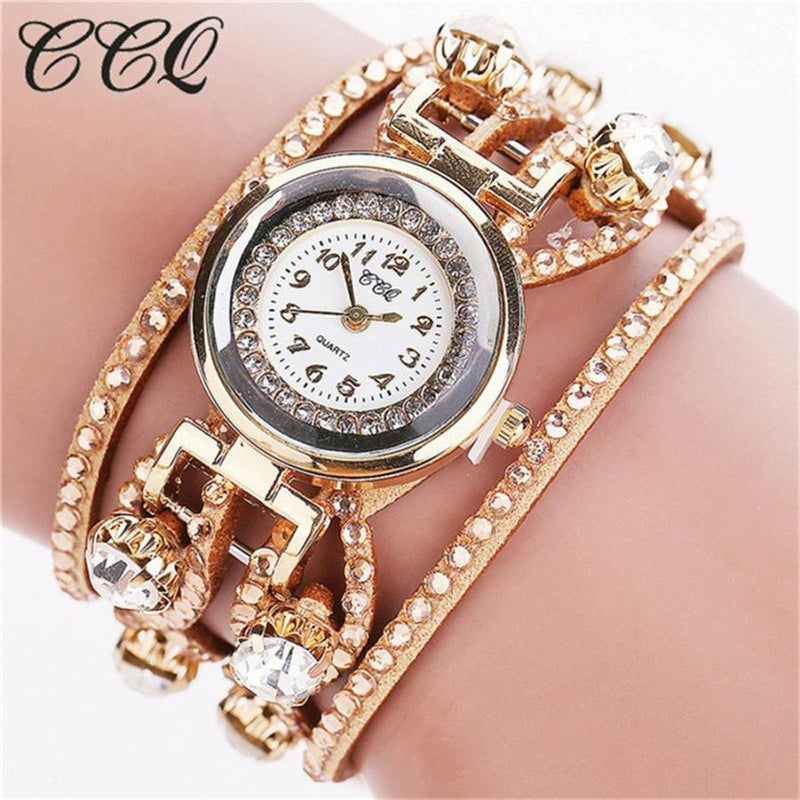 CCQ Luxury Brand Women's Watch 2017 Leather Bracelet Watch Women Wristwatch Ladies Dress Quartz Watch
