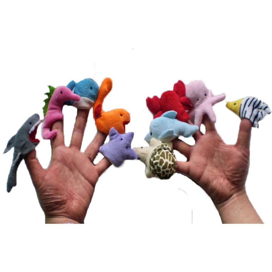 10 Pcs Sea animal Finger Puppets Even, Storytelling, Good Toys, Hand Puppet for Baby's Gift toys for children baby kids