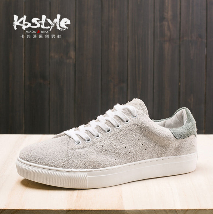 Men Suede Genuine Leather Casual Shoes, Designer Casual Men Shoes, Retro Lace Up Shoes Men