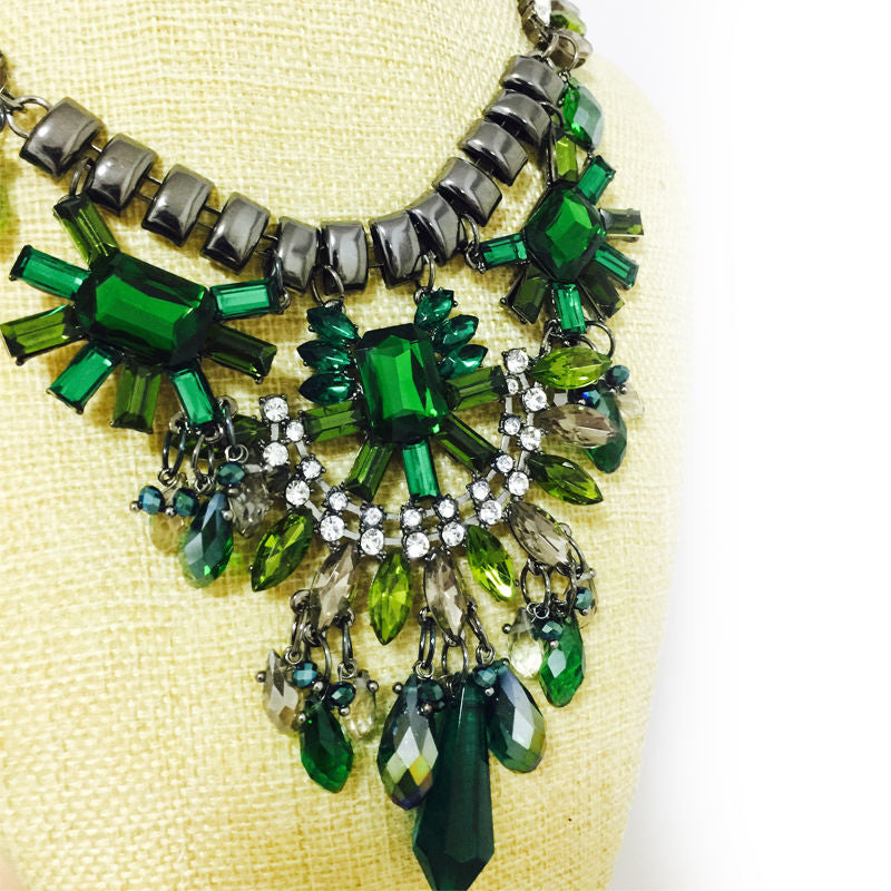 GREEN necklace  jewelry Crystal choker Necklace for women jewelry