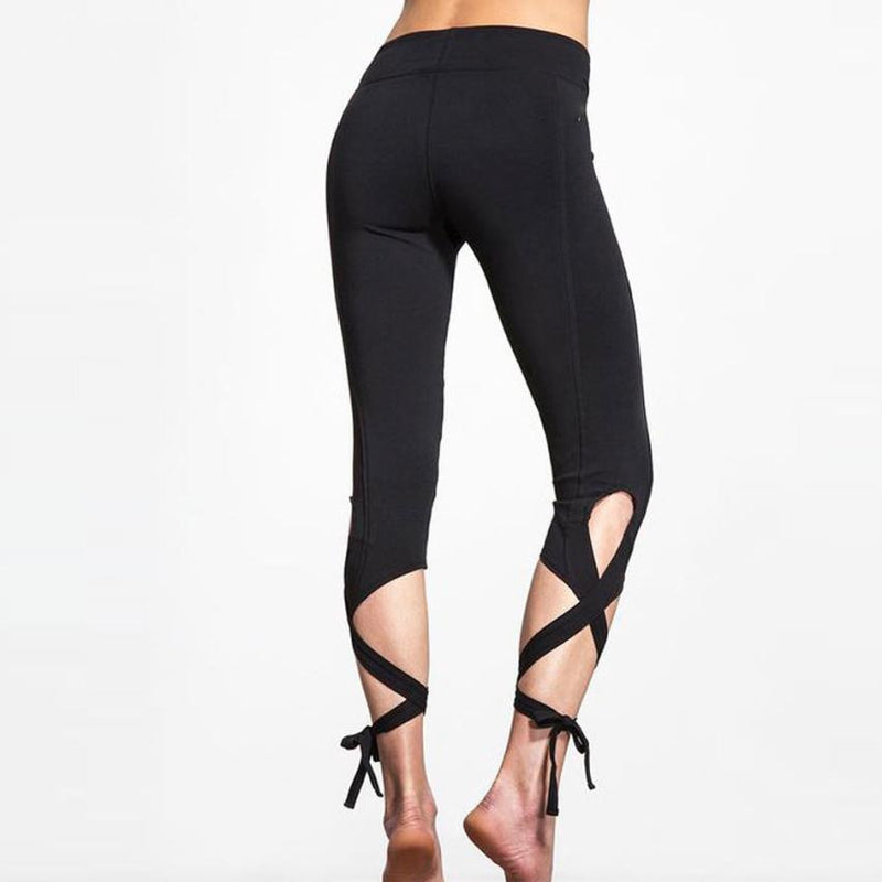 1PC Medium Waist Women Sports Gym Yoga Workout Cropped Leggings Fitness Lounge Athletic Pants#28