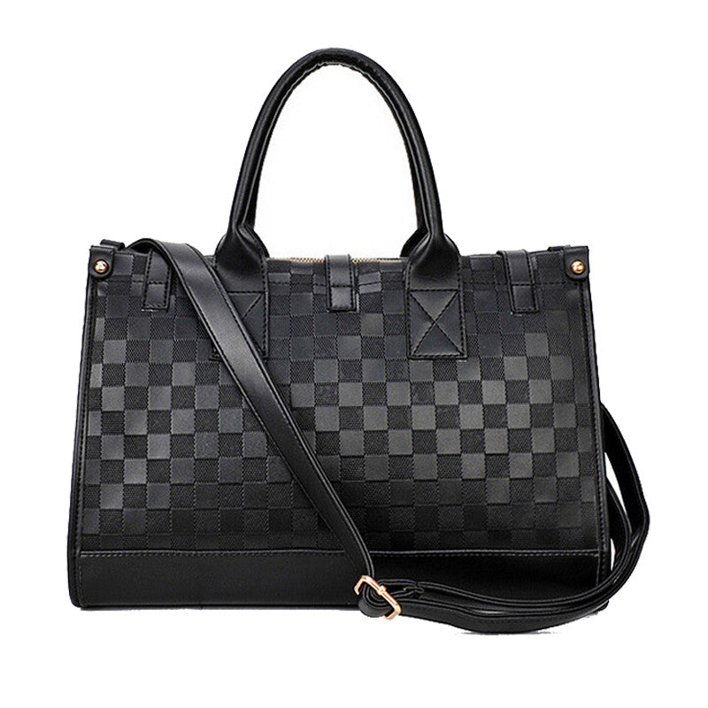 2016 Luxury Brand Design Women Messenger Bags Leather  Black  large Tote Womens Shoulder Bag American Europe Style handbad