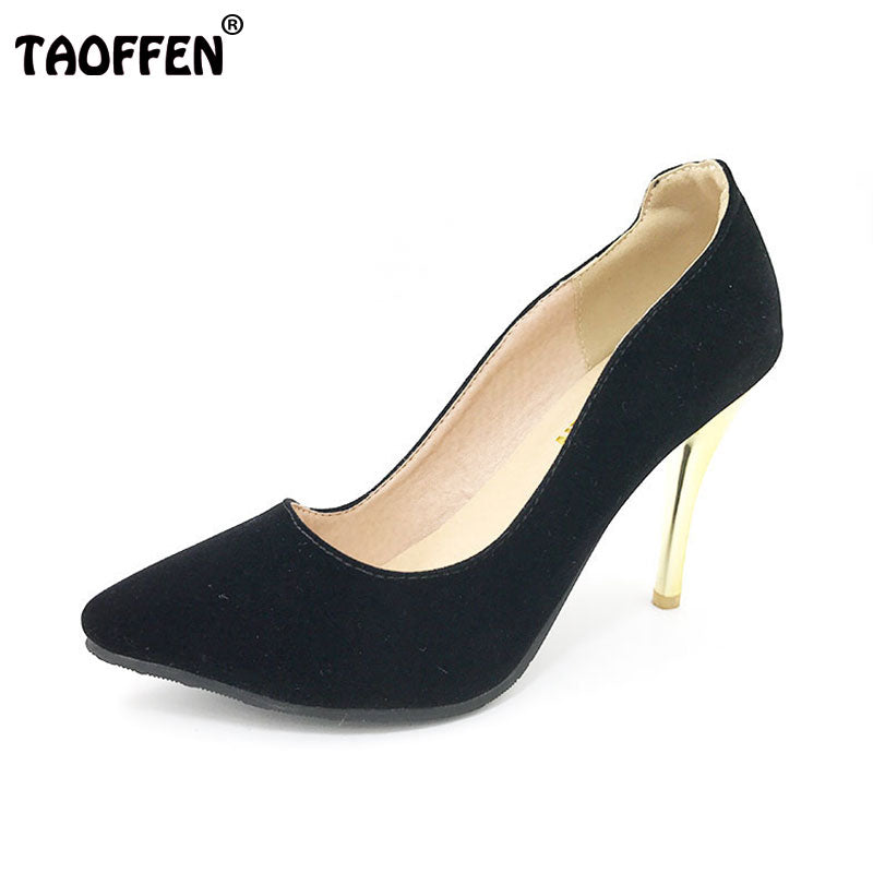 TAOFFEN women stiletto high heel shoes lady party quality footwear pointed toe brand heeled pumps heels shoes size 31-43 P17294