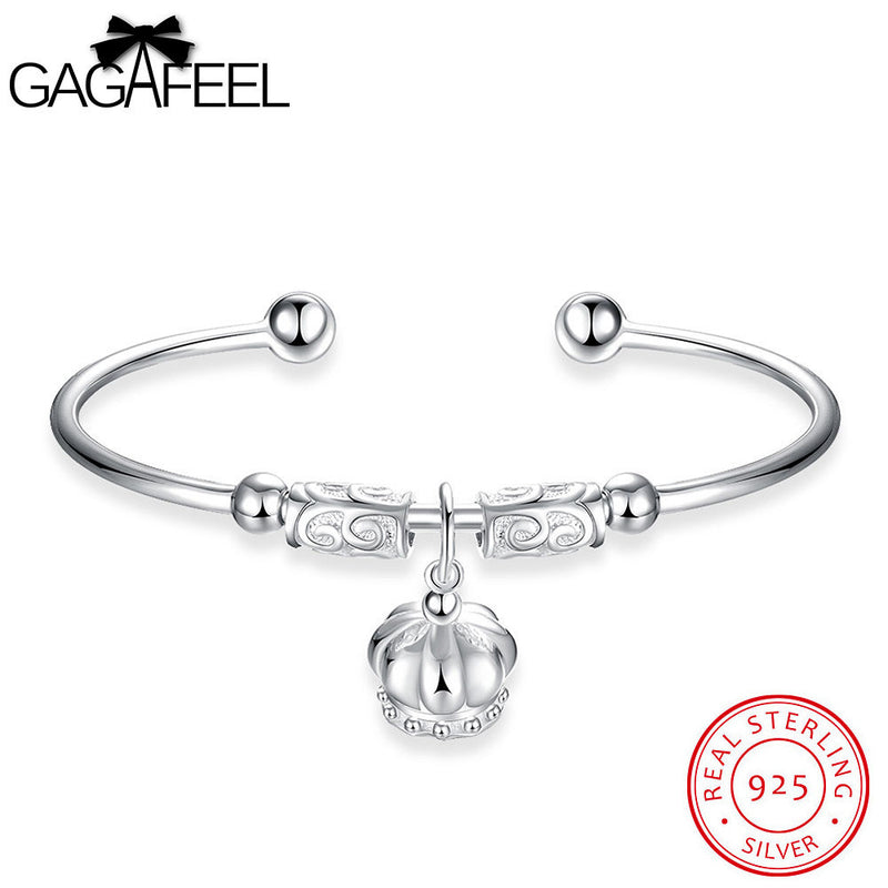 GAGAFEEL Cuff Bangles Genuines Sterling Silver Jewelry Bracelets For Women Silver Wedding Bangle Watch Bracelet Girls Love Gifts