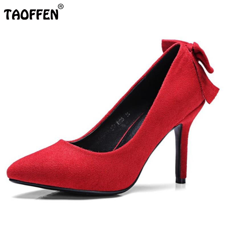 Size 32-42 Back Big Bowknot Pointed Toe High Heel Shoes Women Thin Heels Sexy Fashion Ladies Party Wedding Heeled Pumps Footwear