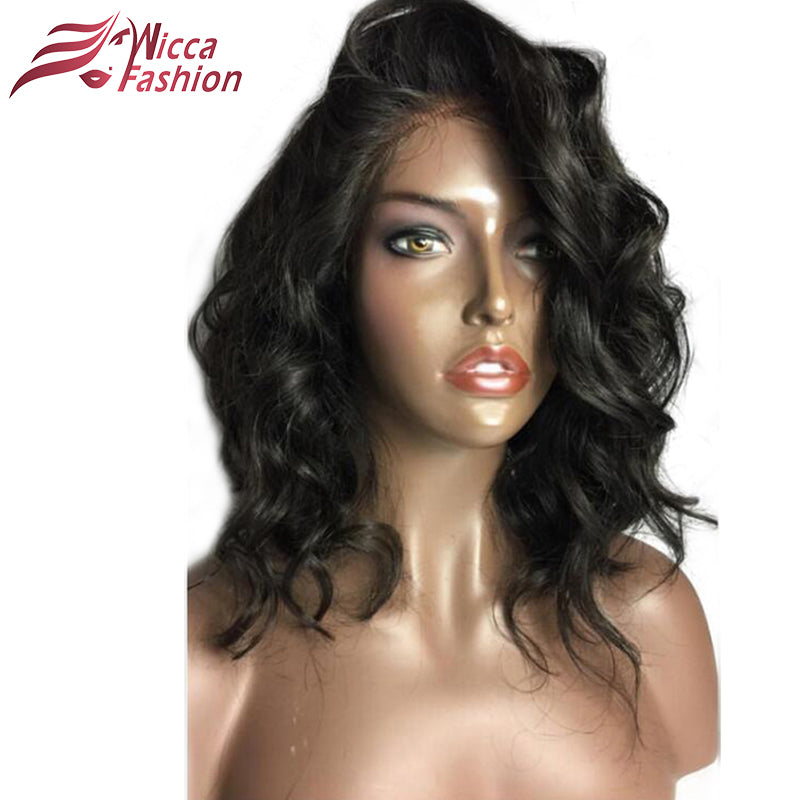 Dream Beauty Brazilian Human Hair Natural Color Lace Front Wigs 130% Density Non-Remy Bob Wig With Baby Hair free shipping