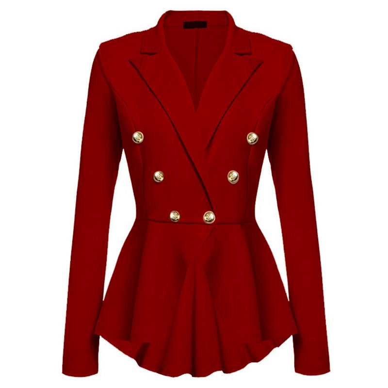 2017 Women Jacket Suit Blazer Spring Irregular Slim OL Double Breasted Suit Blazer Femme Basic Coat Jacket Casual Outwear